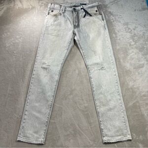 G-Star Raw Distressed Jeans G-Bleid Slim Men's Sz 32x32 Button Fly Grey Denim